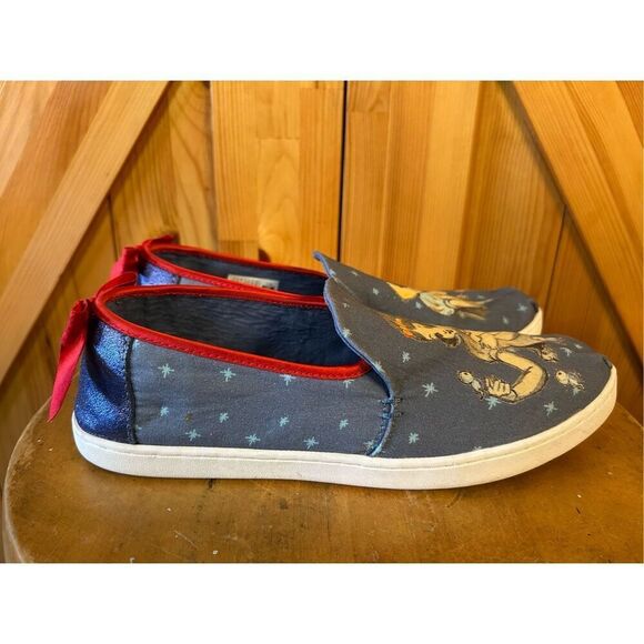 Disney Toms Snow White Canvas Deconstructed Alpargata Blue Bow Size 8 - Picture 1 of 8